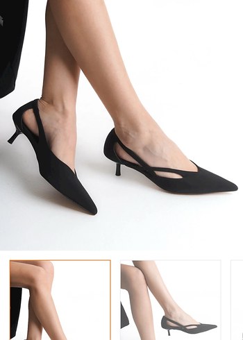 siyah topuklu ayakkabı 38 - Görsel 5