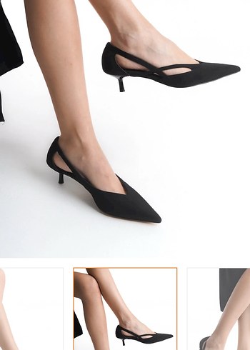 siyah topuklu ayakkabı 38 - Görsel 4