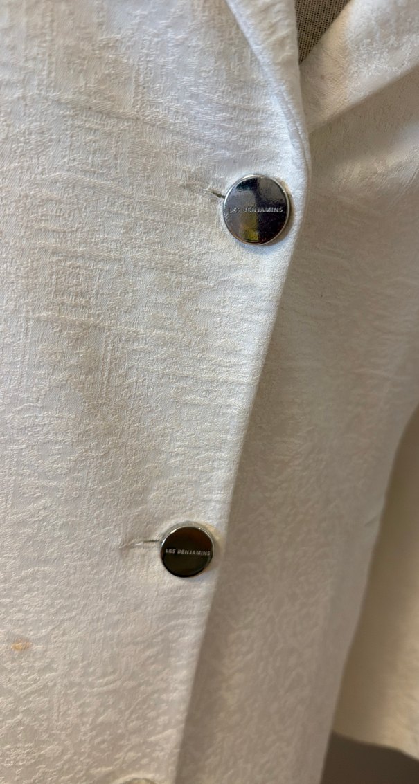 Ekru Dokulu Tek Düğmeli Blazer Ceket — görsel 3/5