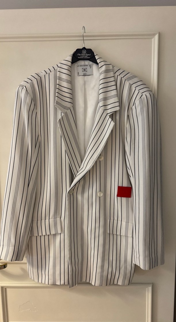 Les Benjamins kreş Çizgili Beyaz Blazer Ceket — görsel 4/6