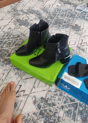 Diğer 37 numara Kısa topuklu sandalet Deri topuklu bot 