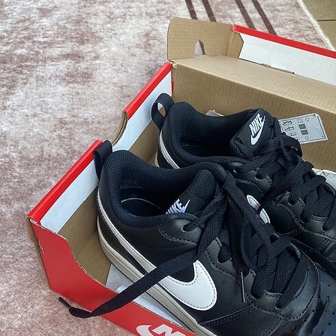 nike court borough low 2 siyah beyaz spor ayakkabı