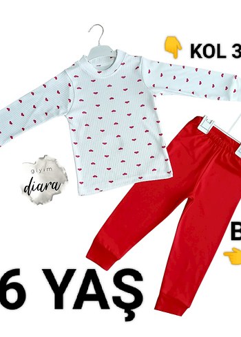 Renkli Baskılı Kız Bebek Uzun Kollu Takım - Görsel 3