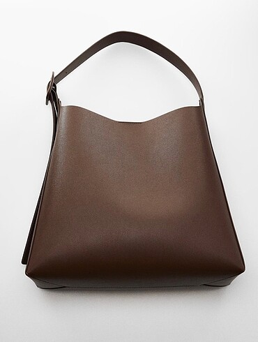  Beden kahverengi Renk mango toka detaylı shopper çanta