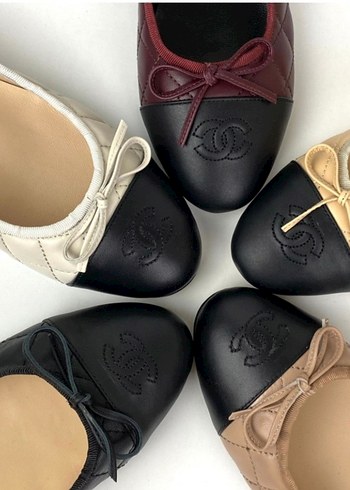 39 Beden camel Renk chnl ballerina capitone krem babet