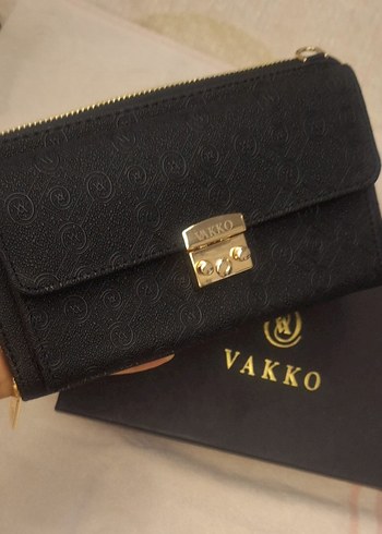 Siyah Vakko clutch telefonlu Cüzdan