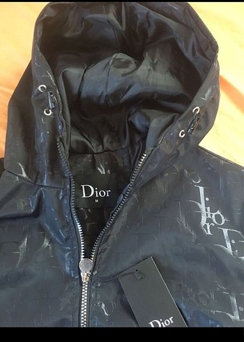 Calvin Klein Dior Siyah Kapüşonlu Yağmurluk