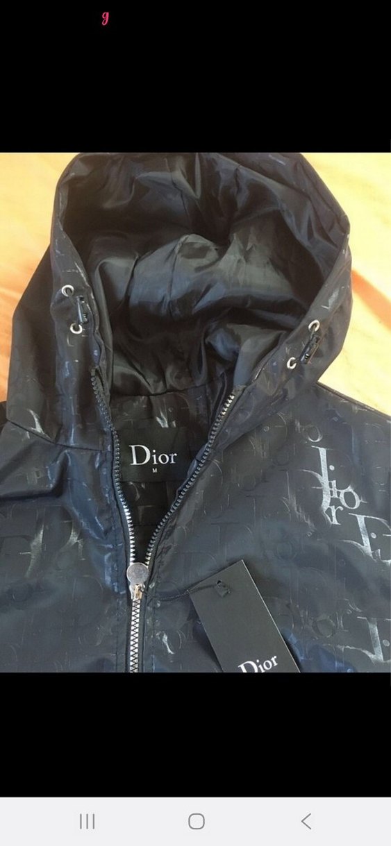 Dior Siyah Kapüşonlu  Yağmurluk - Görsel 2