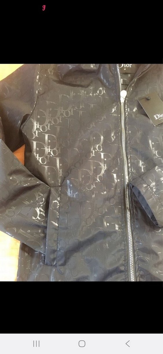 Dior Siyah Kapüşonlu  Yağmurluk - Görsel 4