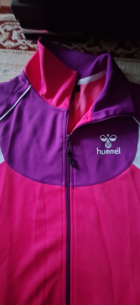 pembe Mor Hummel Fermuarlı Sweatshirt ve Eşofman - Görsel 3