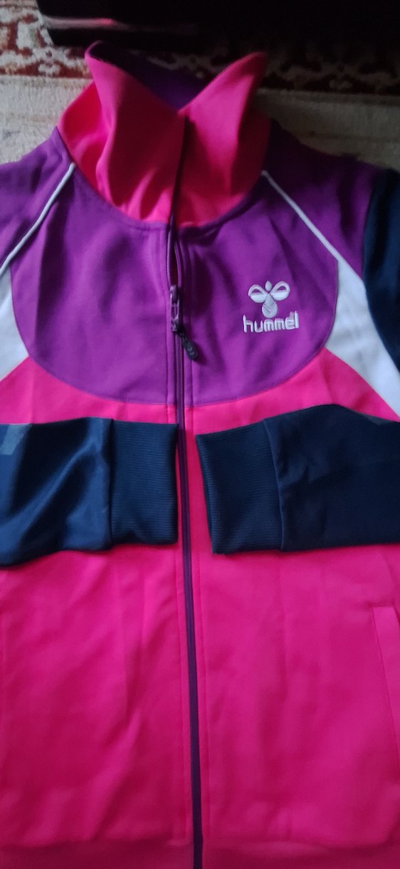 pembe Mor Hummel Fermuarlı Sweatshirt ve Eşofman - Görsel 4