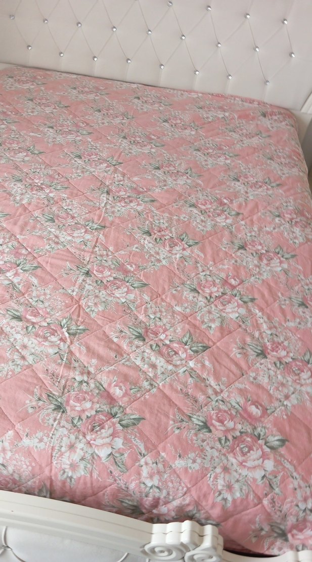 çift kişilik pike Pembe Çiçek Desenli - Görsel 3