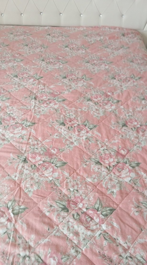 çift kişilik pike Pembe Çiçek Desenli - Görsel 2