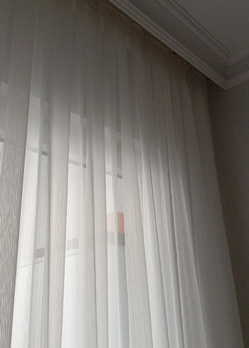 200/259 cm  Beyaz Modern Tül Perde - Görsel 2