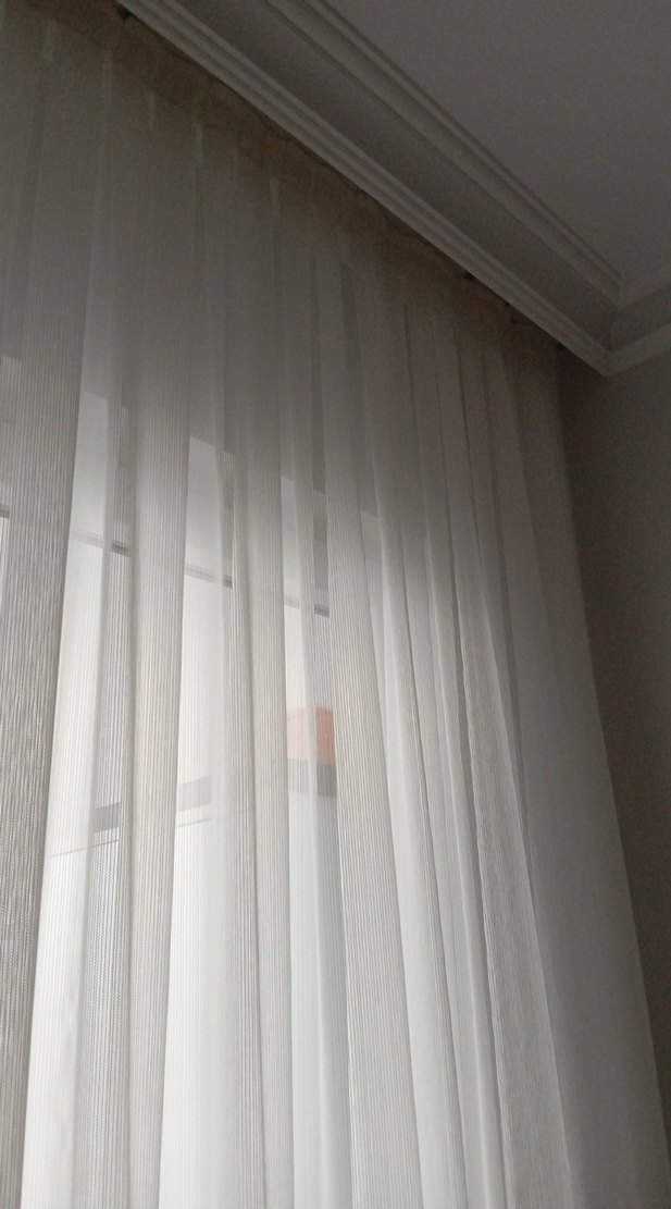 200/259 cm  Beyaz Modern Tül Perde - Görsel 2