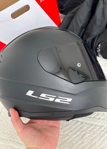 LS2 çift vizörlü Motosiklet Kaskı Siyah - Görsel 3