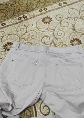 Bej Kadın Kumaş Pantolon Midi Boy - Görsel 5