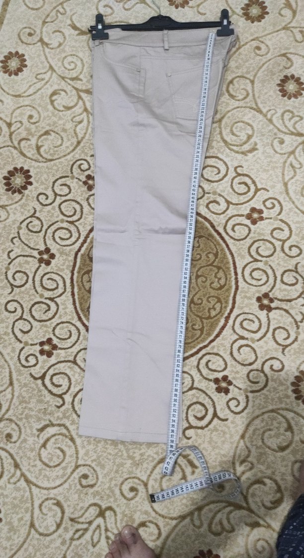 Bej Kadın Kumaş Pantolon Midi Boy - Görsel 2