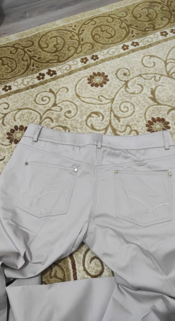 Bej Kadın Kumaş Pantolon Midi Boy - Görsel 5