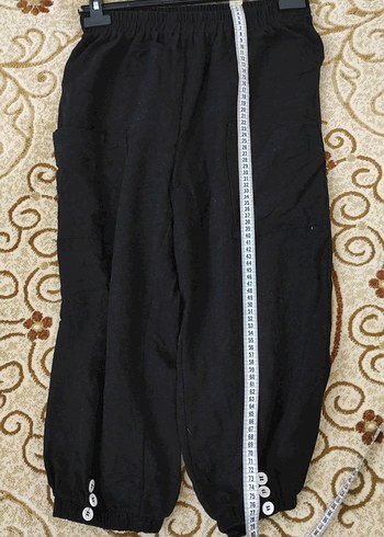 Kadın Siyah Keten Midi Pantolon - Görsel 5