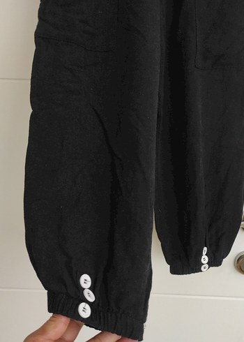 Kadın Siyah Keten Midi Pantolon - Görsel 3