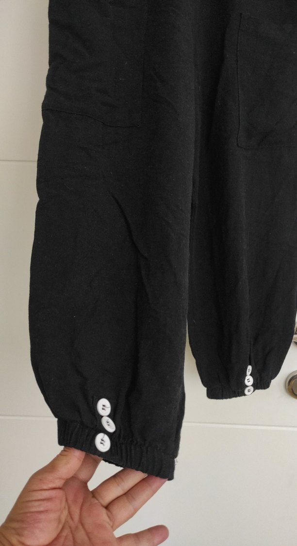 Kadın Siyah Keten Midi Pantolon - Görsel 3