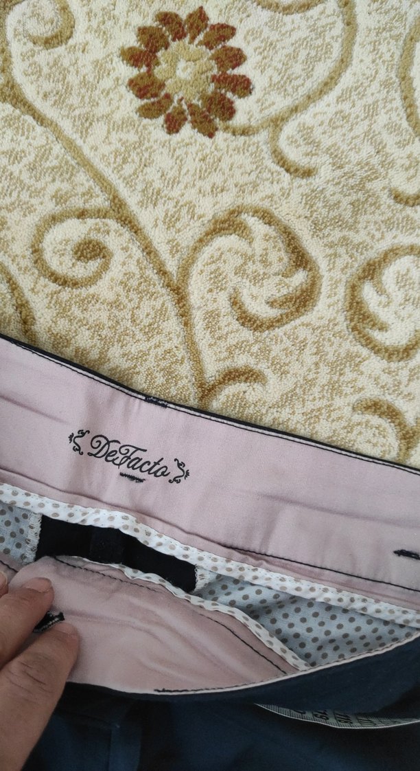 Kadın Lacivert Normal Boy Kumaş Pantolon - Görsel 3