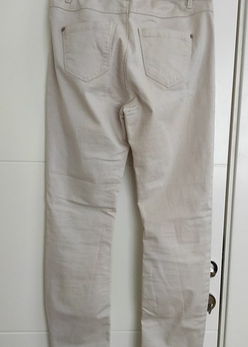 Kadın bej  Kemerli Midi likrali  Pantolon - Görsel 4