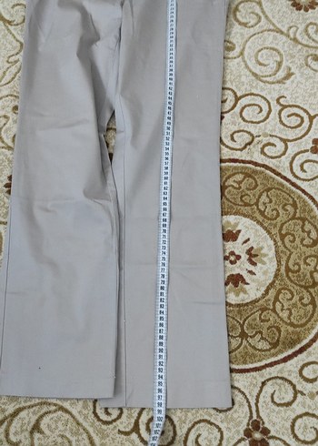 Bej Kadın Keten Kumaş Pantolon - Görsel 3