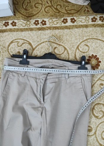 Bej Kadın Keten Kumaş Pantolon - Görsel 4