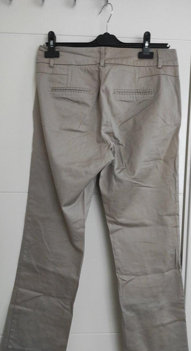 Bej Kadın Keten Kumaş Pantolon - Görsel 2