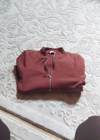 oxxo Bordo Uzun Kollu Fermuarlı Elbise