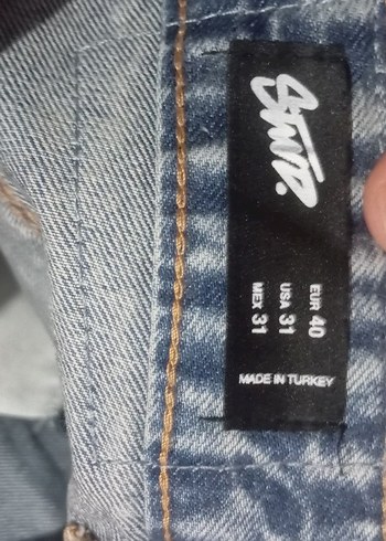 40 Beden mavi Renk mavi baggy pantolon bull bear stwd