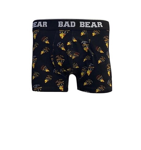 Bad Bear Erkek Siyah Boxer Pizzalı