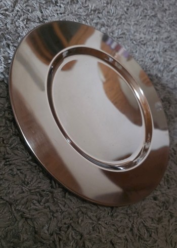 Parlak Modern Gümüş Renkli Tepsi - Görsel 2