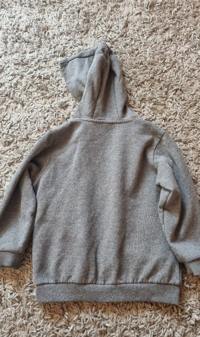 Erkek Çocuk Gri Kapüşonlu Fermuarlı Sweatshirt - Görsel 4