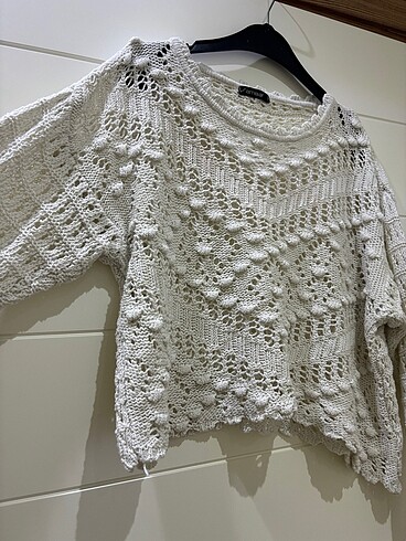 Bershka Beyaz Triko Kazak
