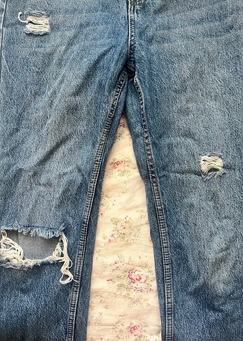 xs Beden Düğmeli Gri Midi Denim Kadın Jean
