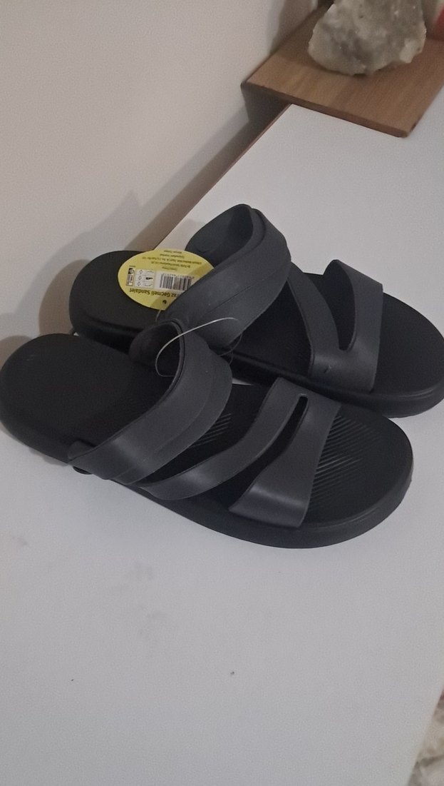 Erkek Siyah Bantlı Kauçuk Sandalet - Görsel 2
