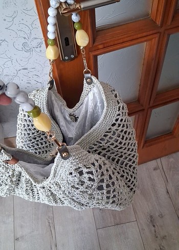 Bohem Örgü Kadın Çanta Dantel Detaylı - Görsel 2