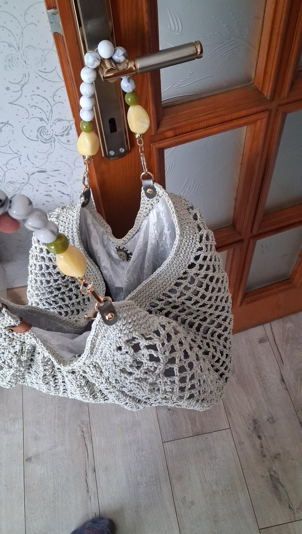 Bohem Örgü Kadın Çanta Dantel Detaylı - Görsel 2