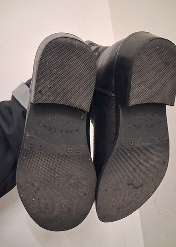 Siyah Deri Kadın Kemerli Wedge Topuk Bot - Görsel 5