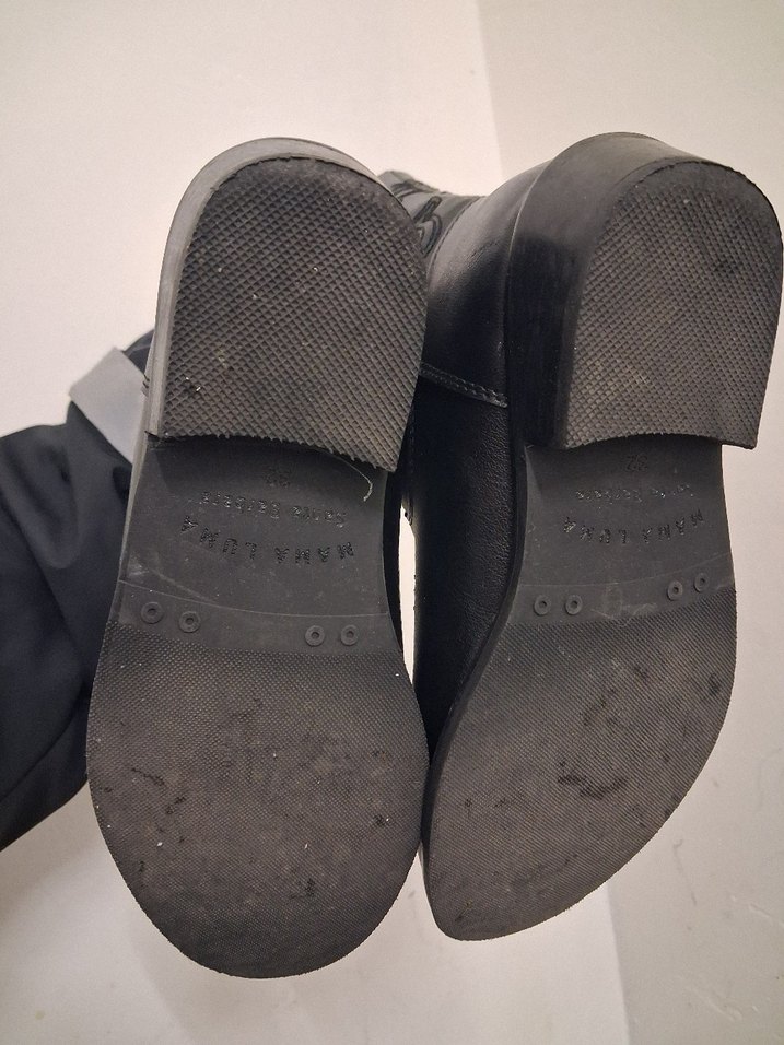 Siyah Deri Kadın Kemerli Wedge Topuk Bot - Görsel 5