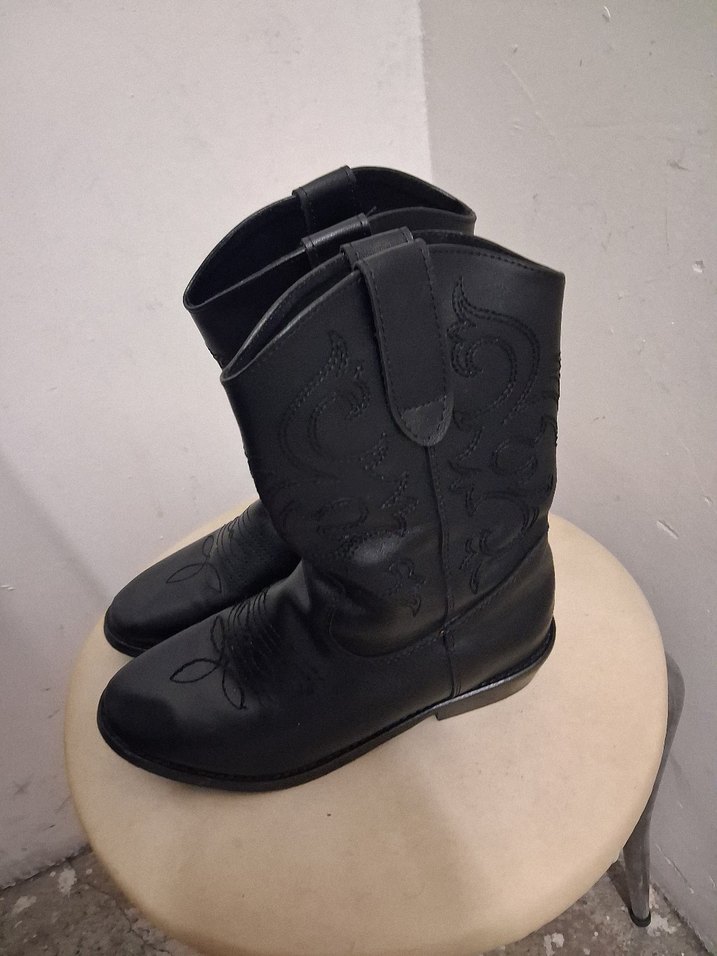 Siyah Deri Kadın Kemerli Wedge Topuk Bot - Görsel 2