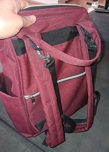 Bordo Baskılı Bebek Çantası - Görsel 5