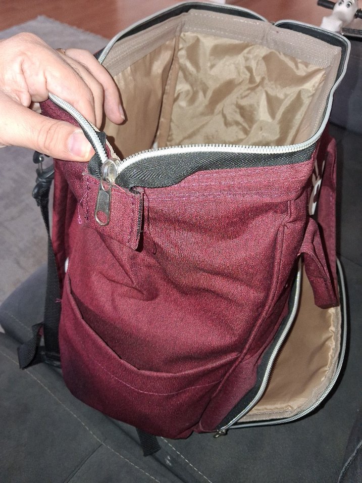 Bordo Baskılı Bebek Çantası - Görsel 4