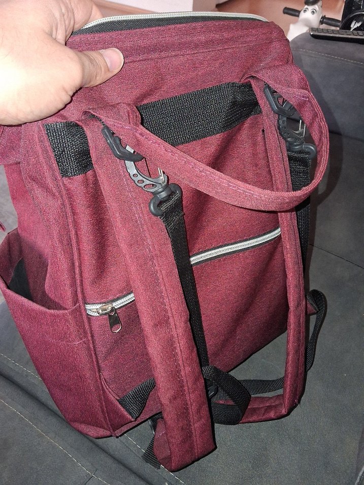 Bordo Baskılı Bebek Çantası - Görsel 5