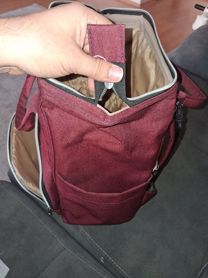 Bordo Baskılı Bebek Çantası - Görsel 3