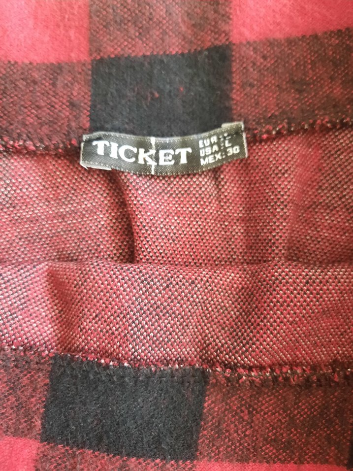 Kırmızı Kareli Yün Mini Etek - Görsel 2