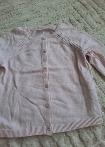 Kız Bebek Bej Düğmeli Triko Hırka - Görsel 3